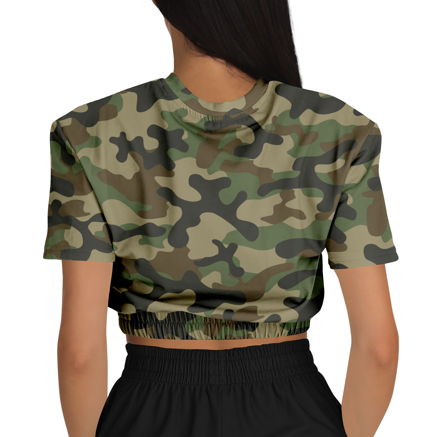 Camo Crop Top Sweatshirt | Military Brown Camouflage