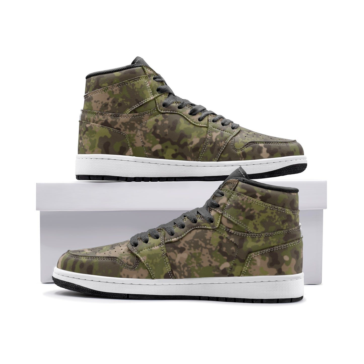 Hunting Brown Camo Sneakers | High Top Leather