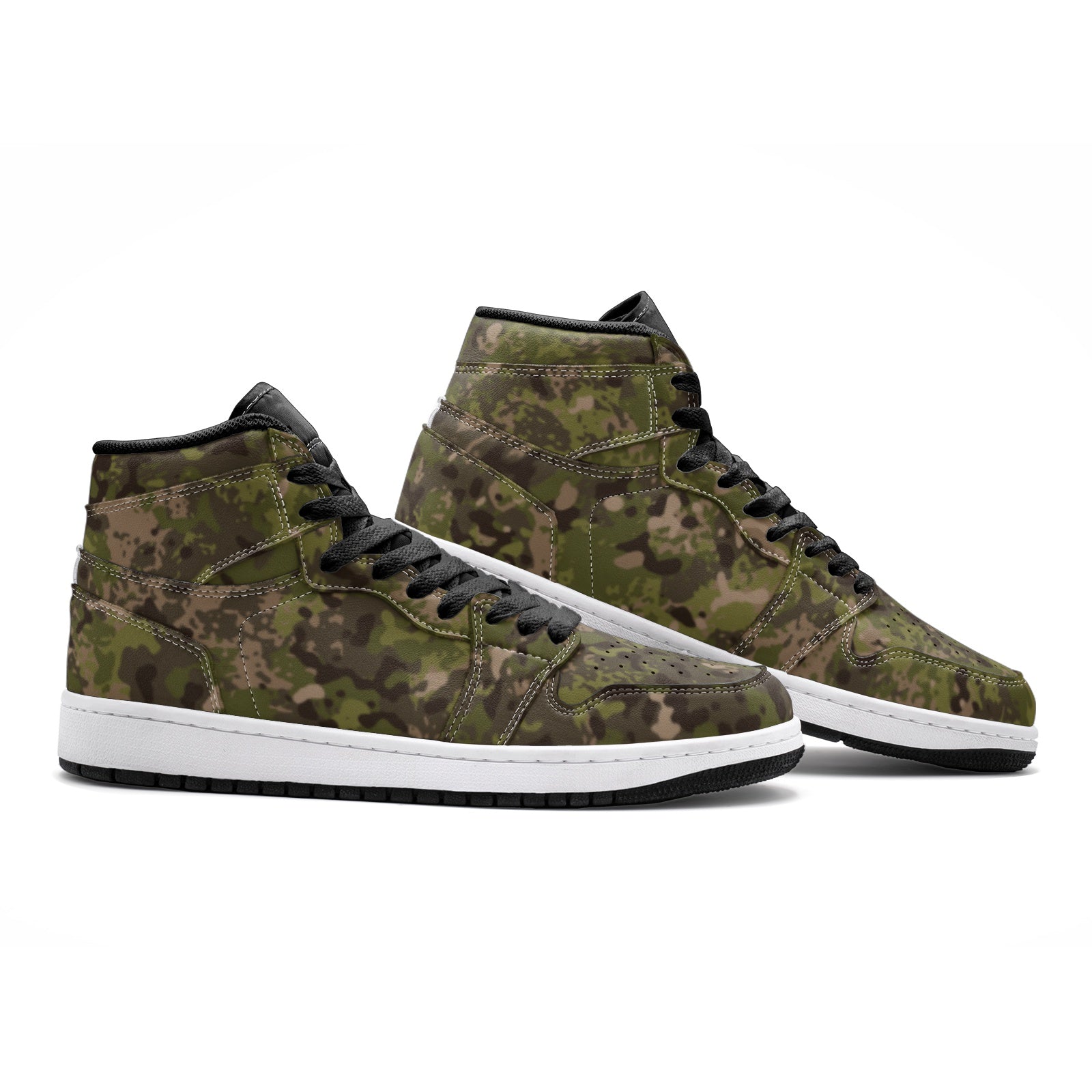 Hunting Brown Camo Sneakers | High Top Leather