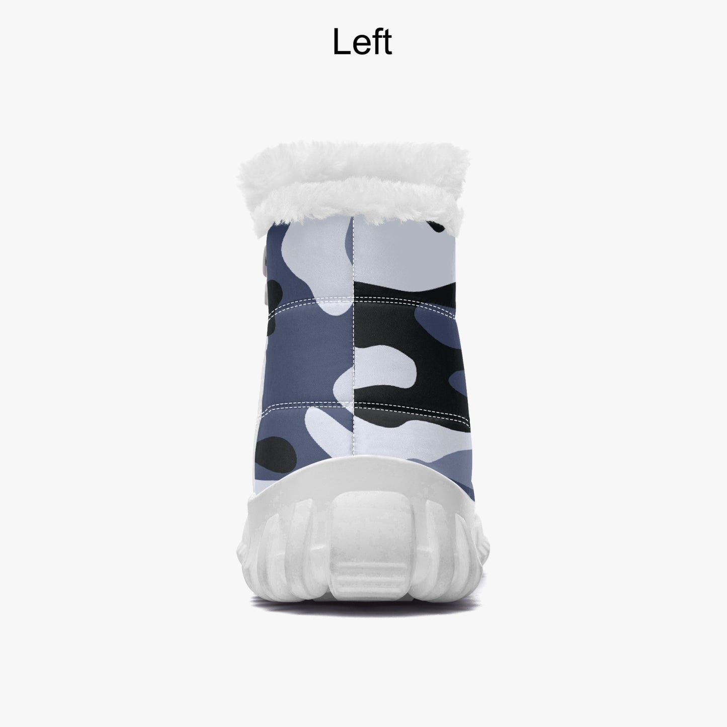 Camo Boots | Cotton-pad Fur Zipper Up | Light Blue