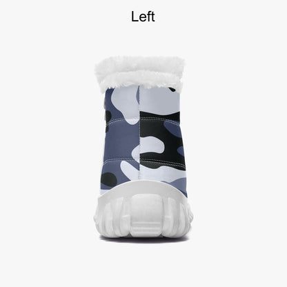 Camo Boots | Cotton-pad Fur Zipper Up | Light Blue