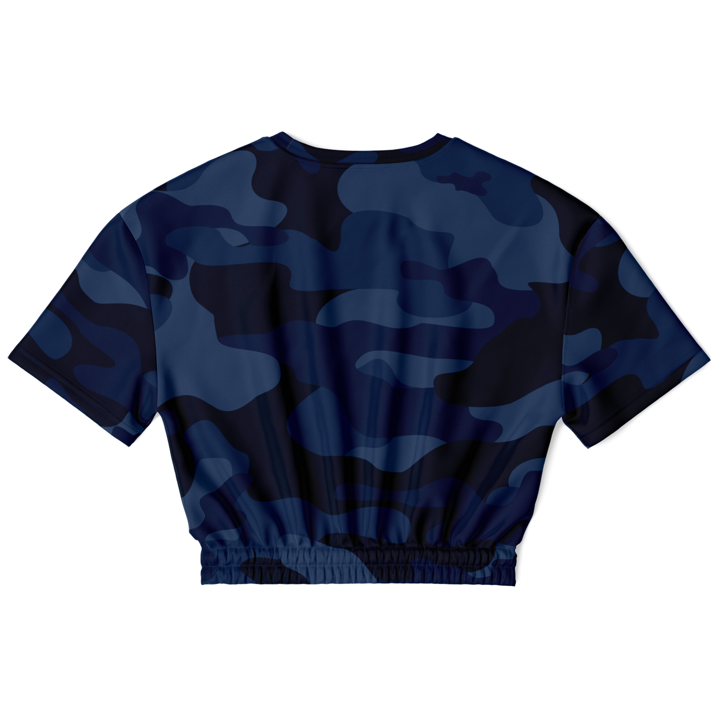 Camo Crop Top Sweatshirt | Deep Blue Camouflage