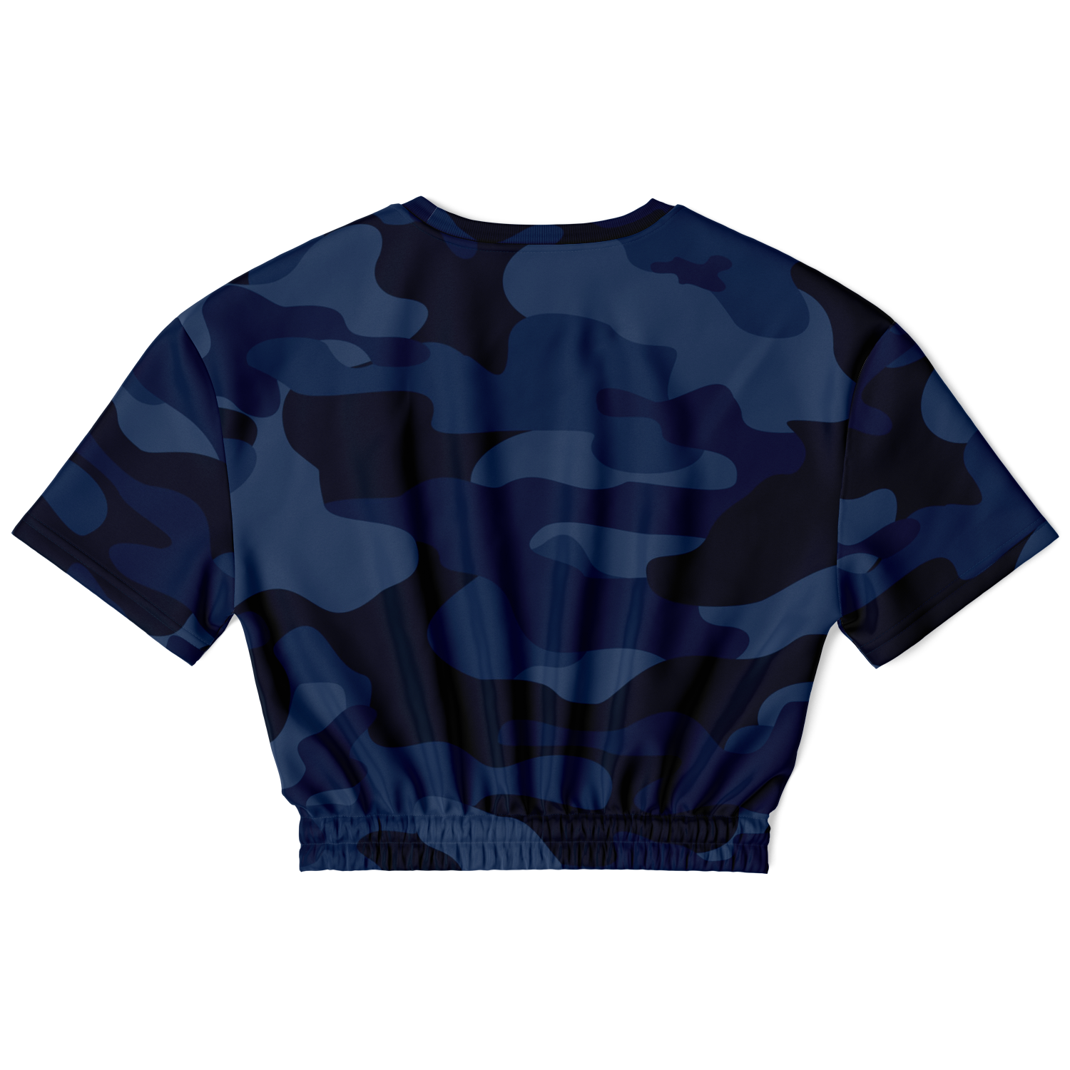 Camo Crop Top Sweatshirt | Deep Blue Camouflage