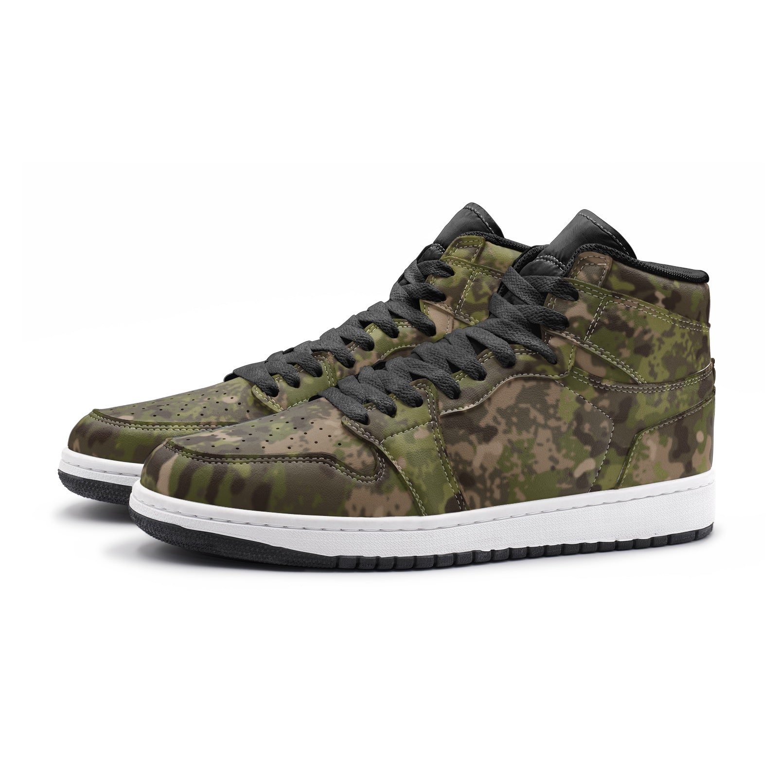 Hunting Brown Camo Sneakers | High Top Leather