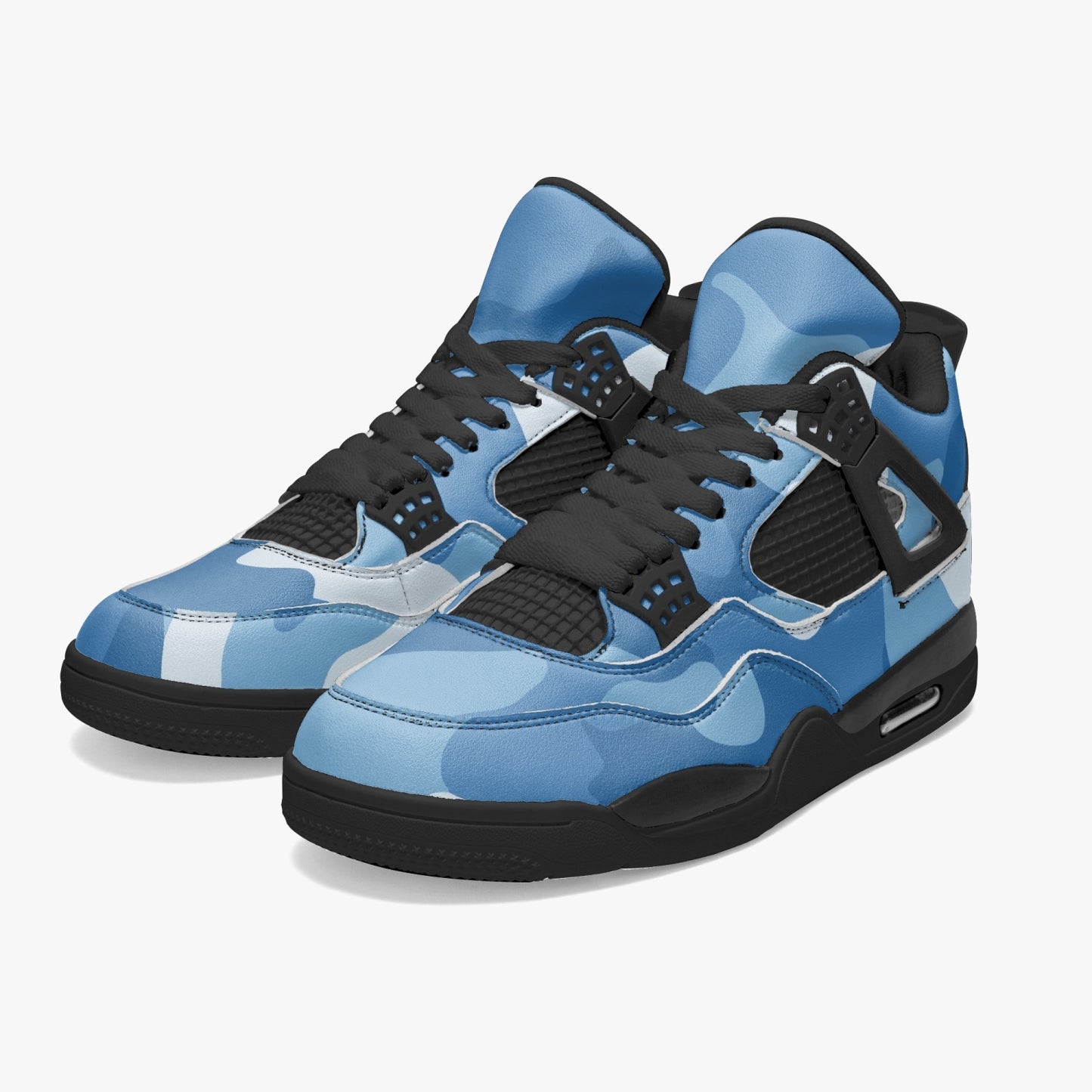 Blue Camo Jordans AJ4 | Military-inspired Camouflage