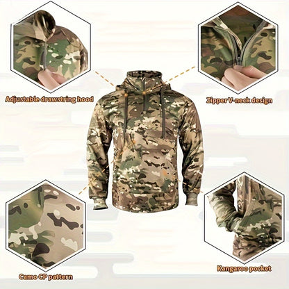 Hunting Pullover Hoodie | Men's Camo Wool Lining for Warmth