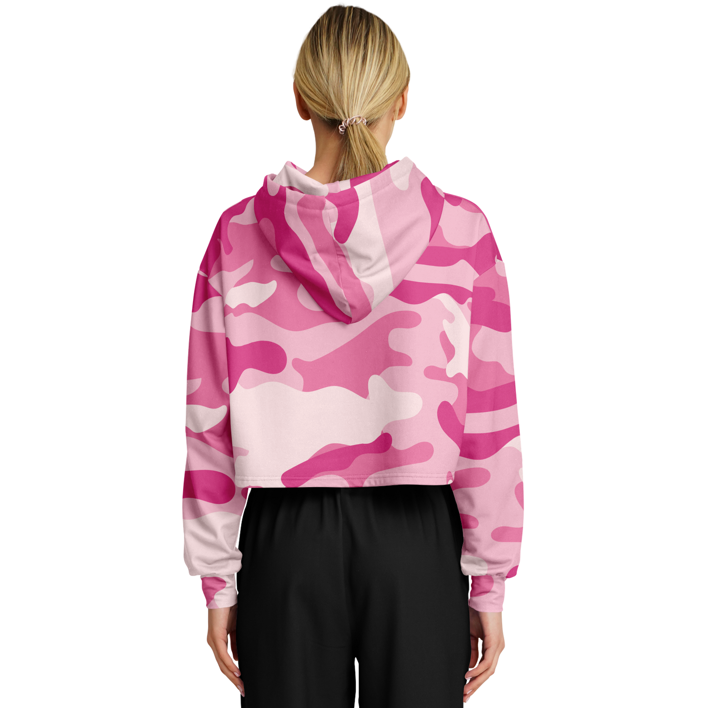 Cropped Hoodie For Women | Lavender Pink Camouflage