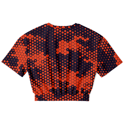 Camo Crop Top Sweatshirt | Orange & Blue Digital Camouflage