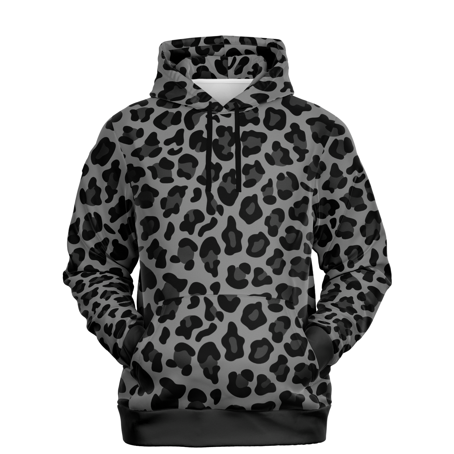 Leopard Hoodie | Black and Gray Pattern | Unisex