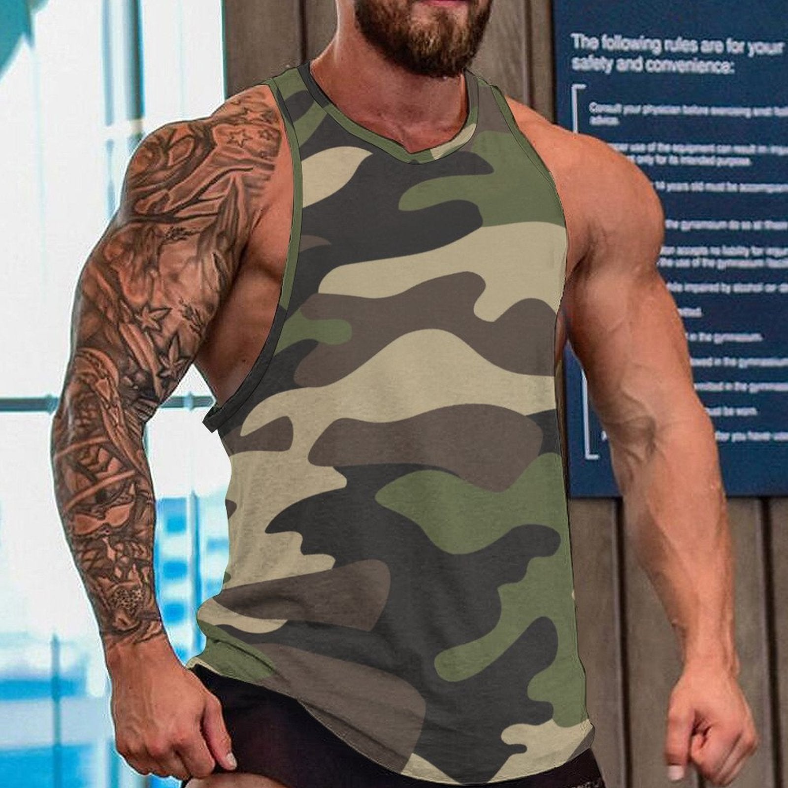 Camo Tank Top | Classic Green Camouflage