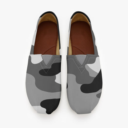 Camo Toms | Black, Gray, and White Camouflage Canvas Shoes