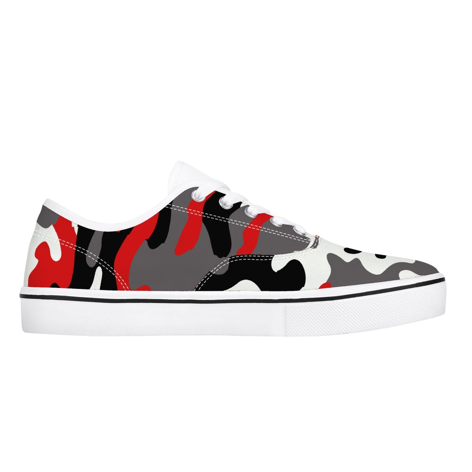 Camo Skate Shoes | Red, Black, and White Camouflage