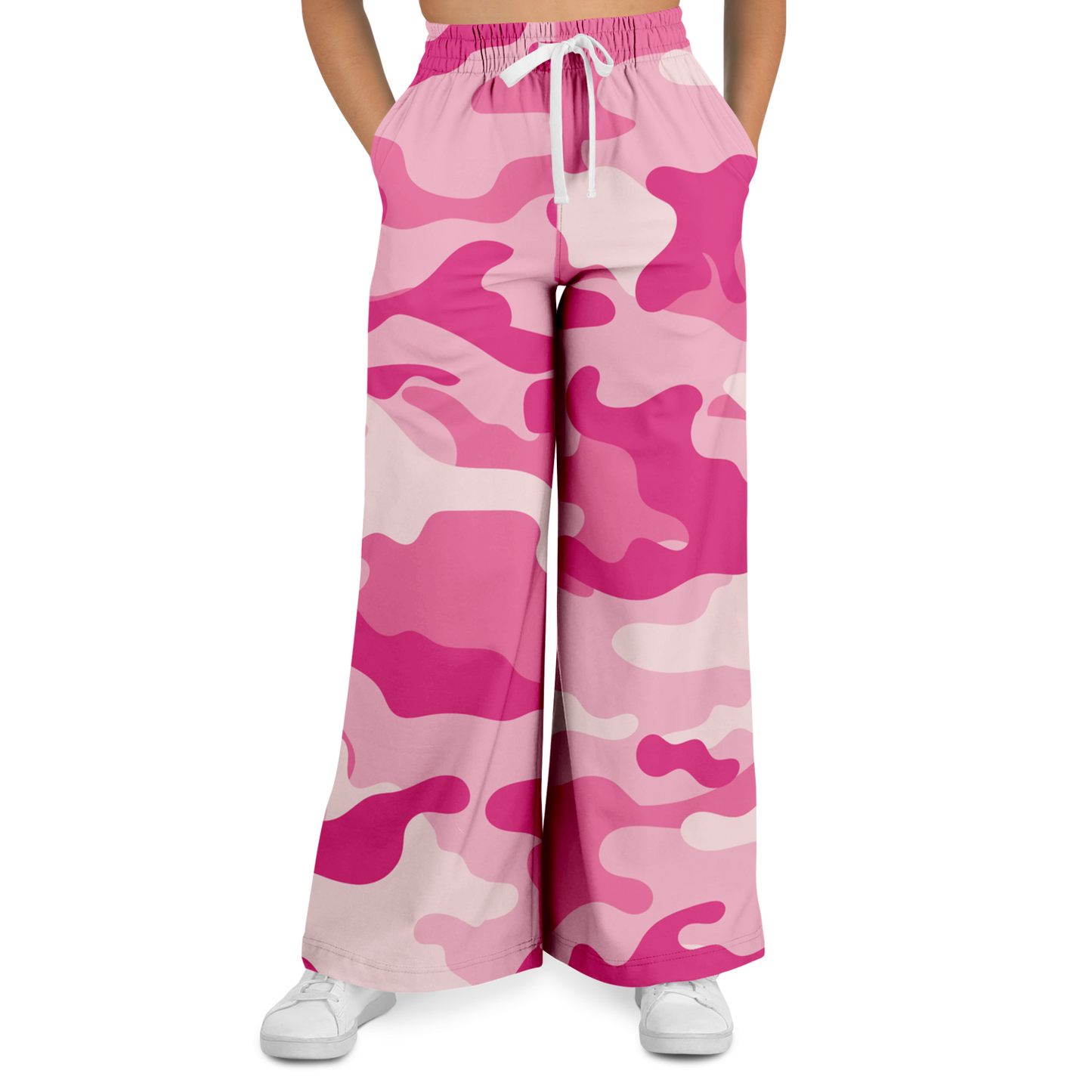 Camo Wide Leg Pants | Lavender Pink Camouflage