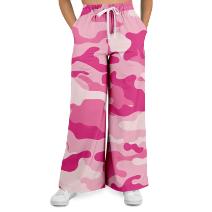 Camo Wide Leg Pants | Lavender Pink Camouflage