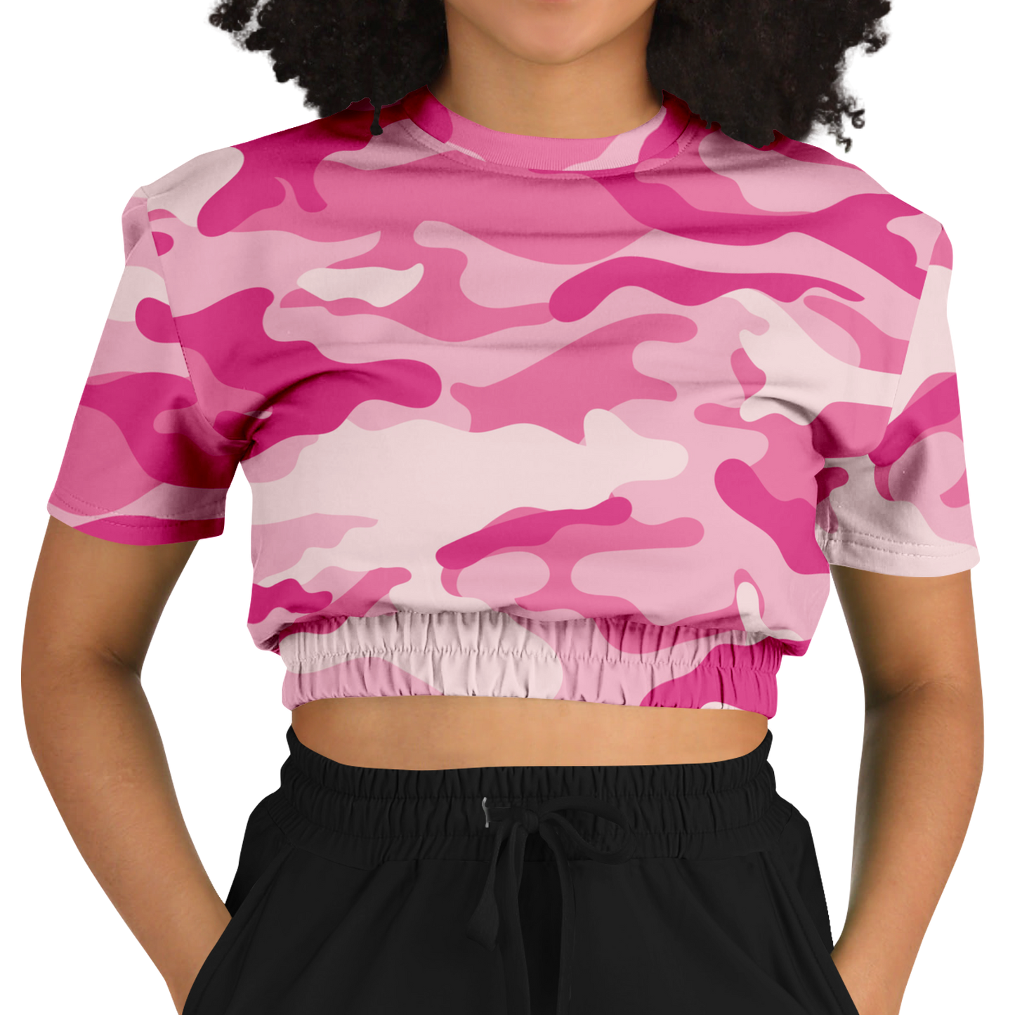 Camo Crop Top Sweatshirt | Lavender Pink Camouflage