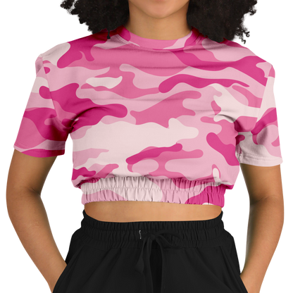 Camo Crop Top Sweatshirt | Lavender Pink Camouflage