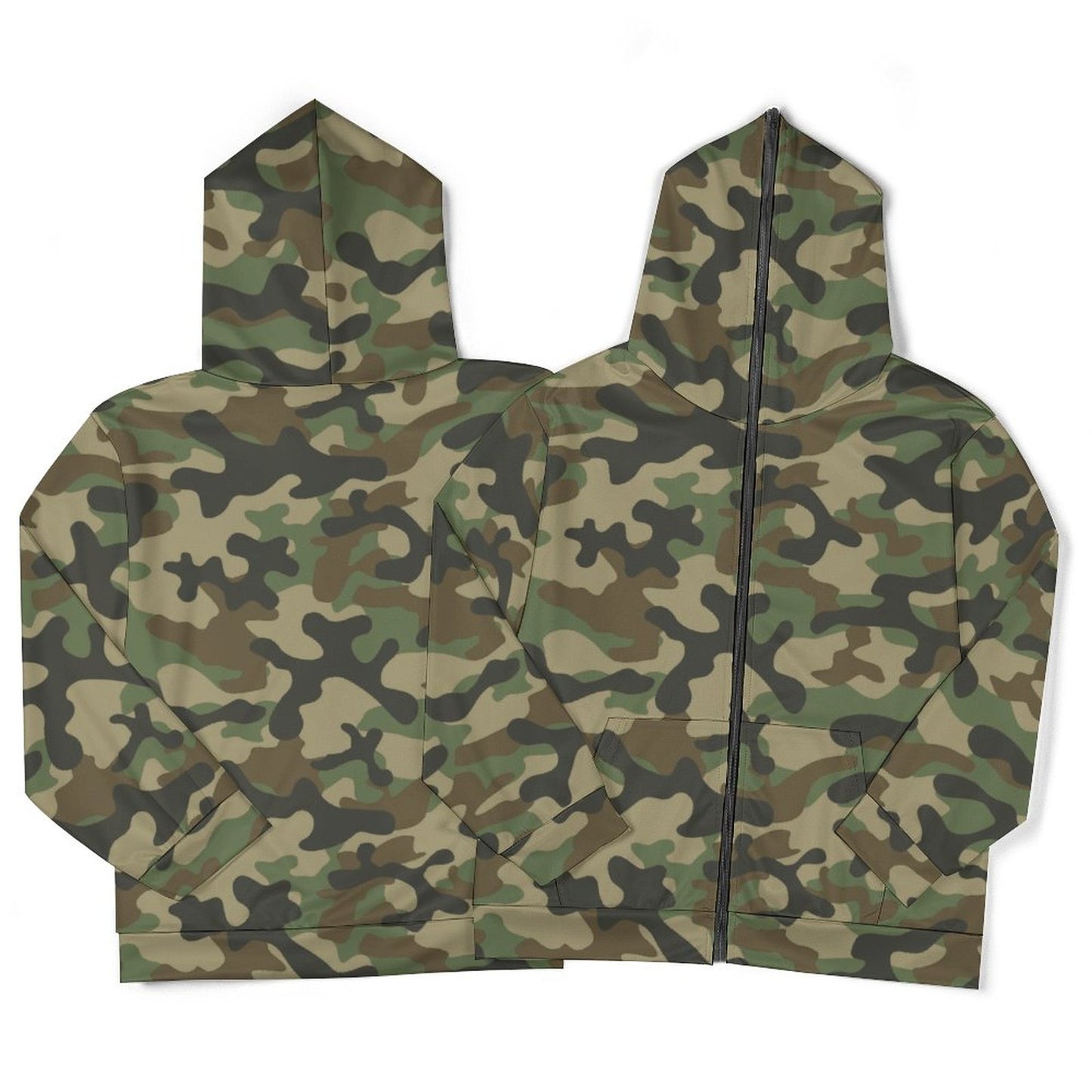 Zip Camo Hoodie | Military Brown Camouflage T