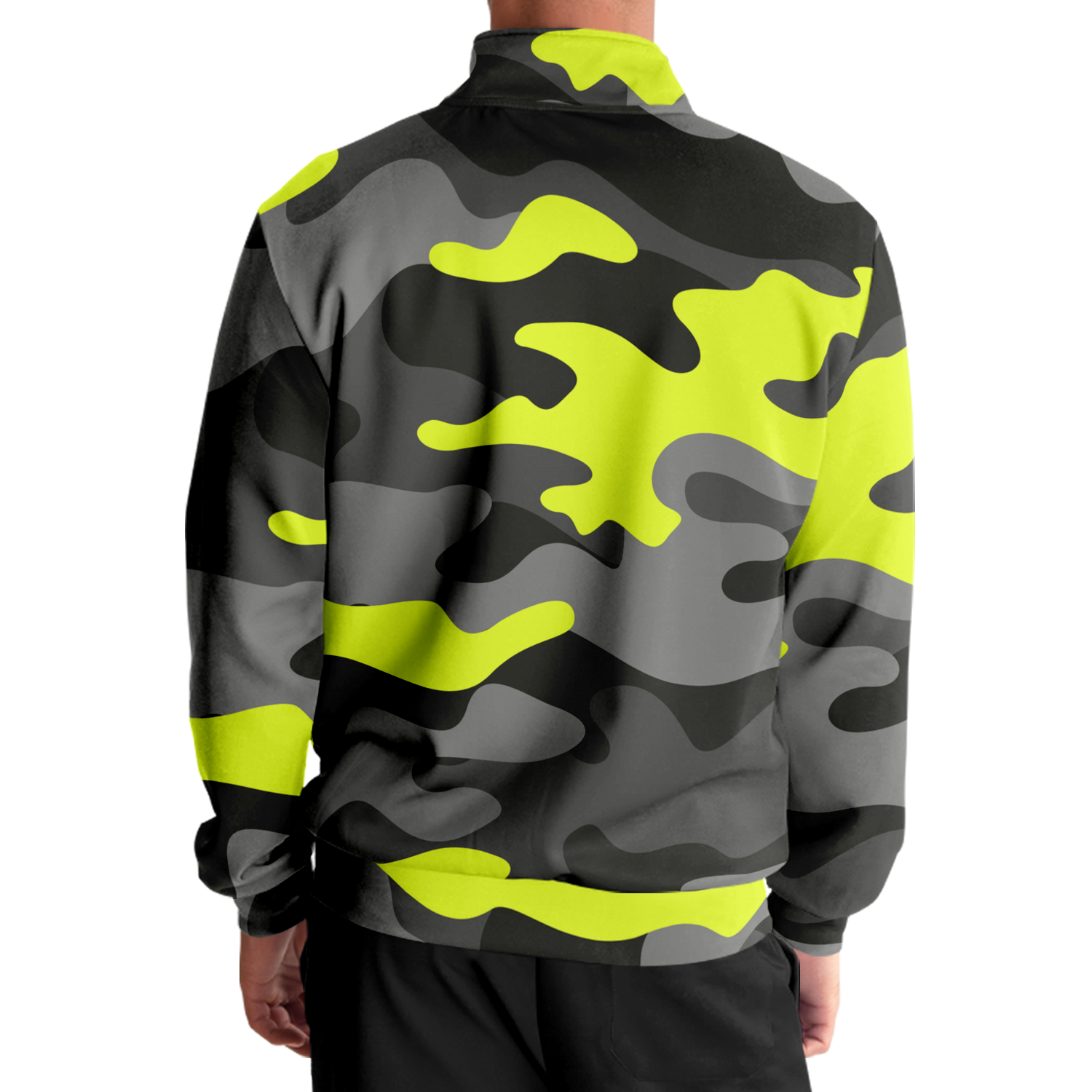 Camo Track Jacket | Black, Gray & Yellow Camouflage