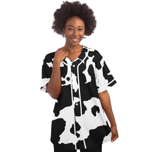 Camo Baseball Jersey | Black & White Cow Camouflage