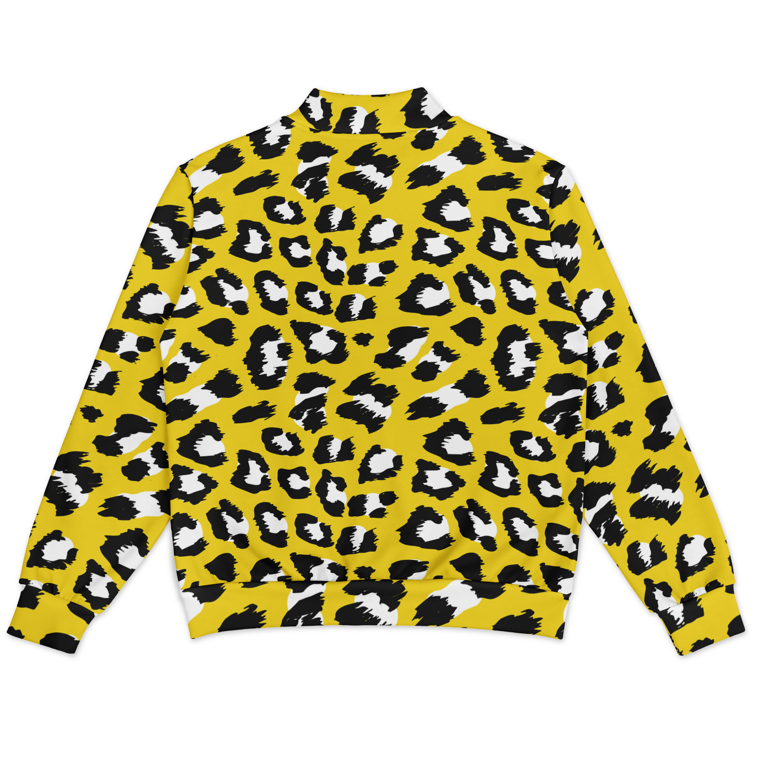 Baseball Jacket in Yellow & Black Leopard Pattern