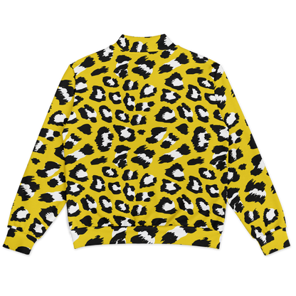 Baseball Jacket in Yellow & Black Leopard Pattern