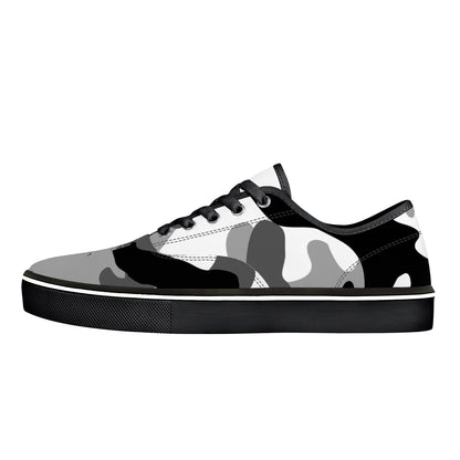 Camo Skate Shoes | Gray, Black, and White Camouflage