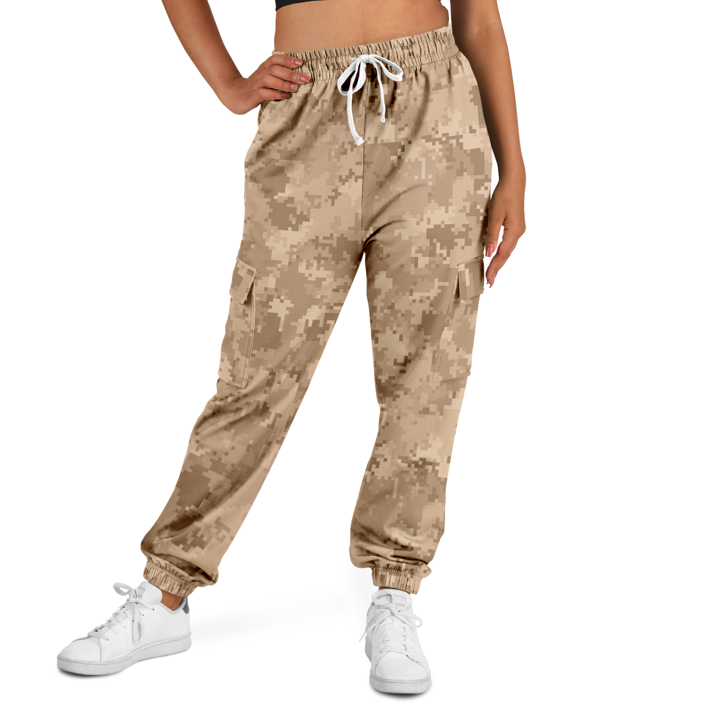 Brown Camo Cargo Pants | Pixel Camouflage | Unisex