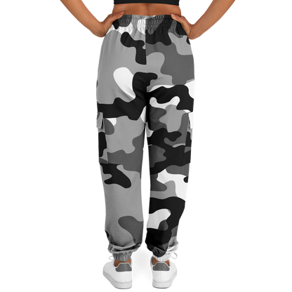 Camo Cargo Pants | Unisex | Black, White & Gray Camouflage