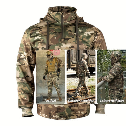 Hunting Pullover Hoodie | Men's Camo Wool Lining for Warmth