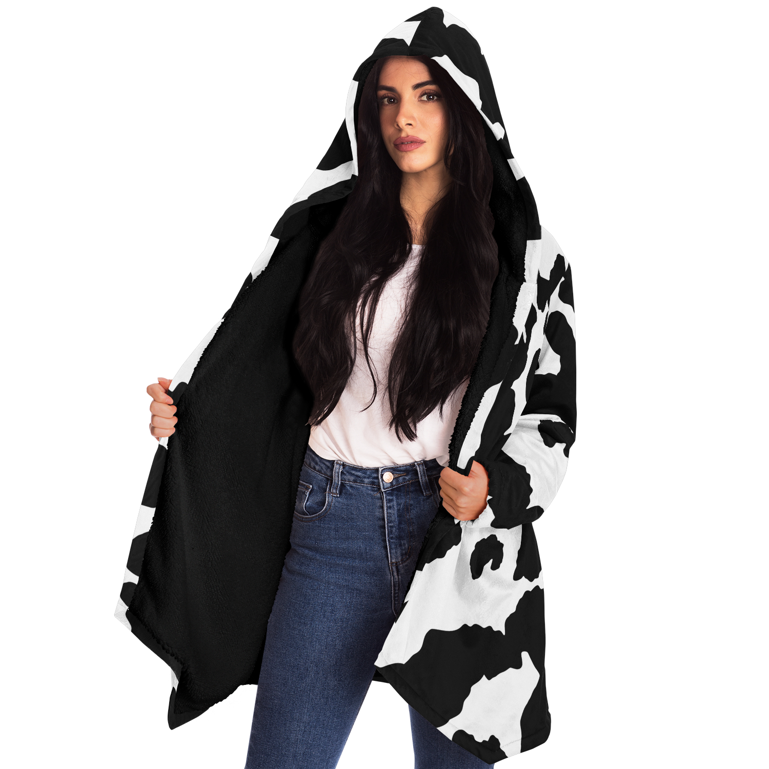 Camo Cloak | Black & White Cow Camouflage | Microfleece