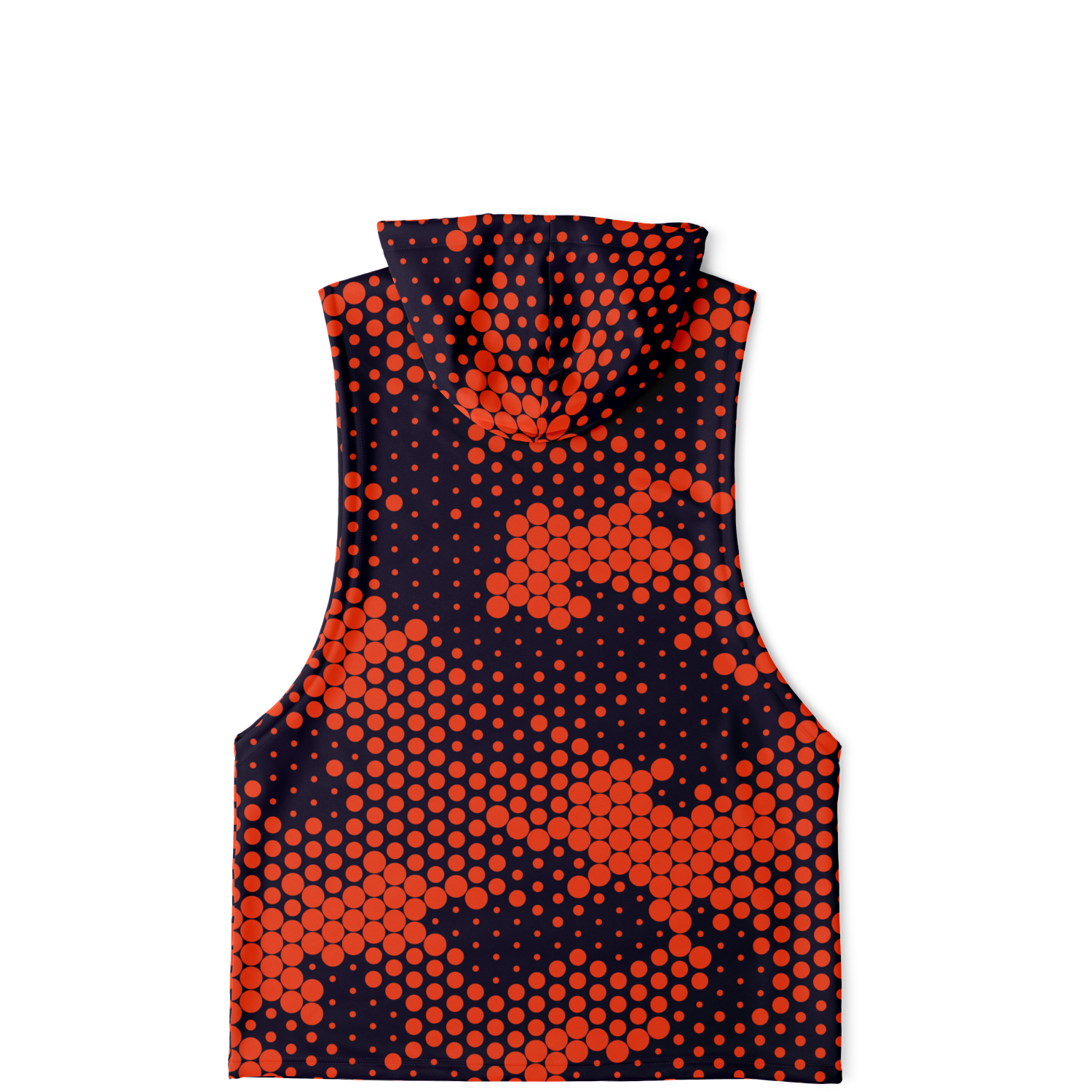 Sleeveless Hoodie | Orange & Blue Digital Camouflage