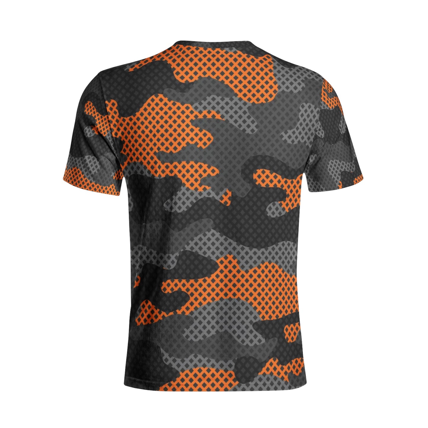 Camo T-shirt | Cotton | Unisex | Orange and Black Pixel