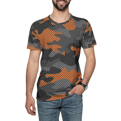 Camo T-shirt | Cotton | Unisex | Orange and Black Pixel