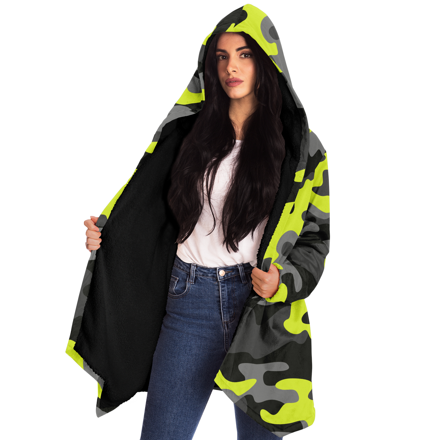 Camo Cloak | Yellow, Black, & Gray Camouflage | Microfleece