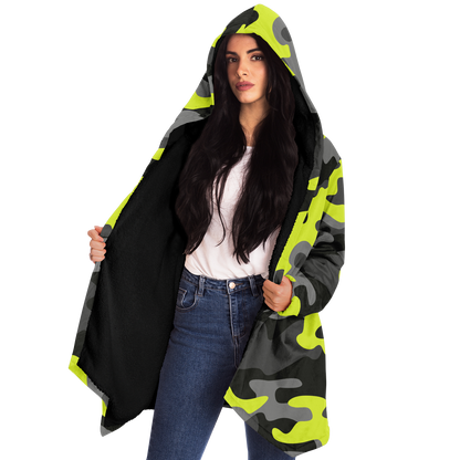 Camo Cloak | Yellow, Black, & Gray Camouflage | Microfleece