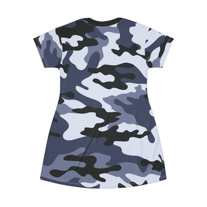 Camo T-Shirt Dress | Light Blue Camouflage