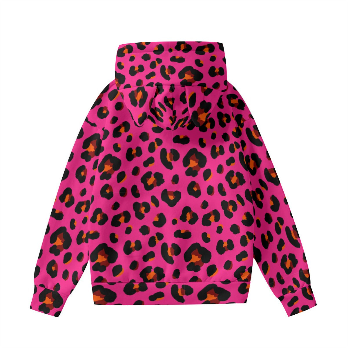 Hoodie With Cat's Ears | Pink, Orange and Black