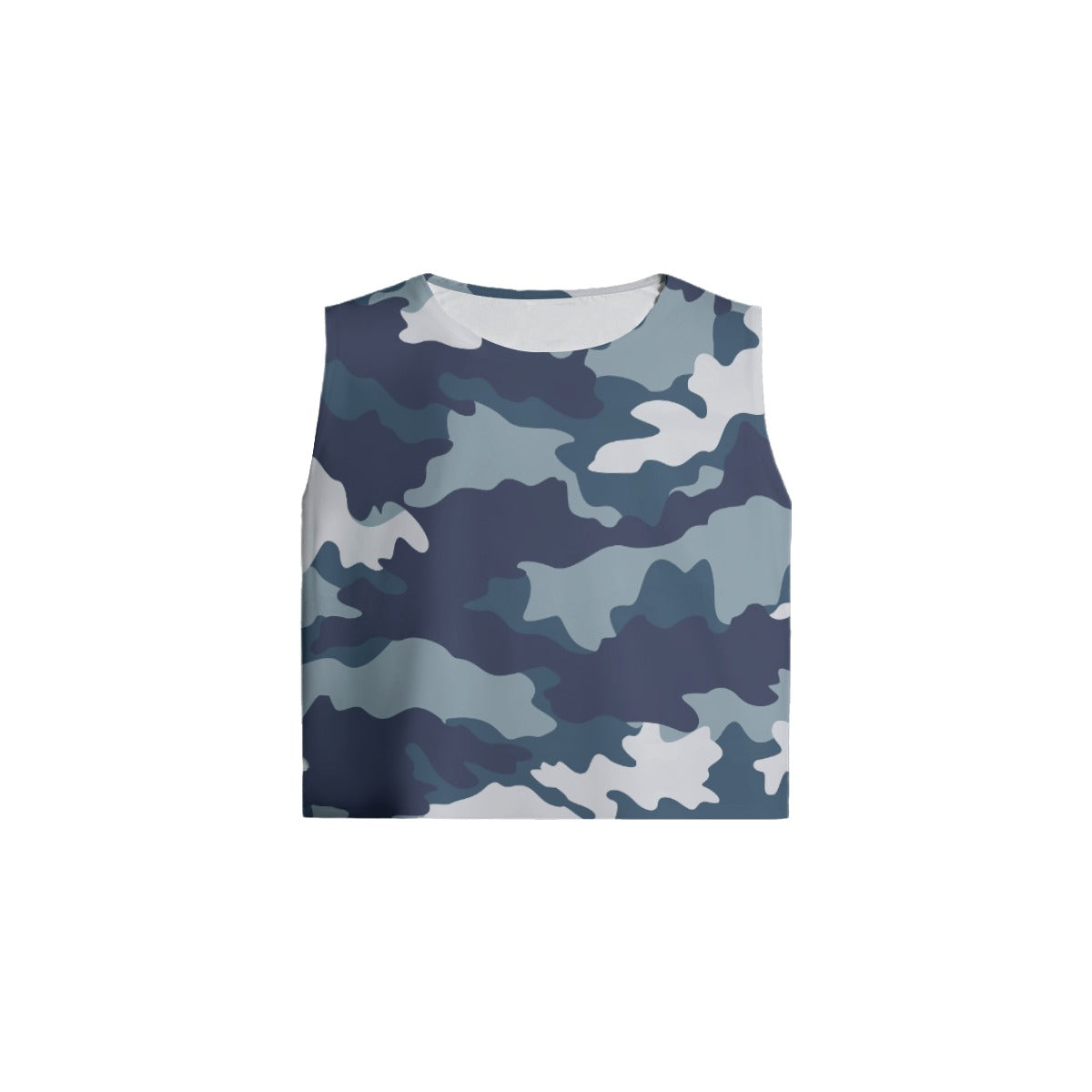 Women's Sleeveless T-Shirt | Navy Blue Camo