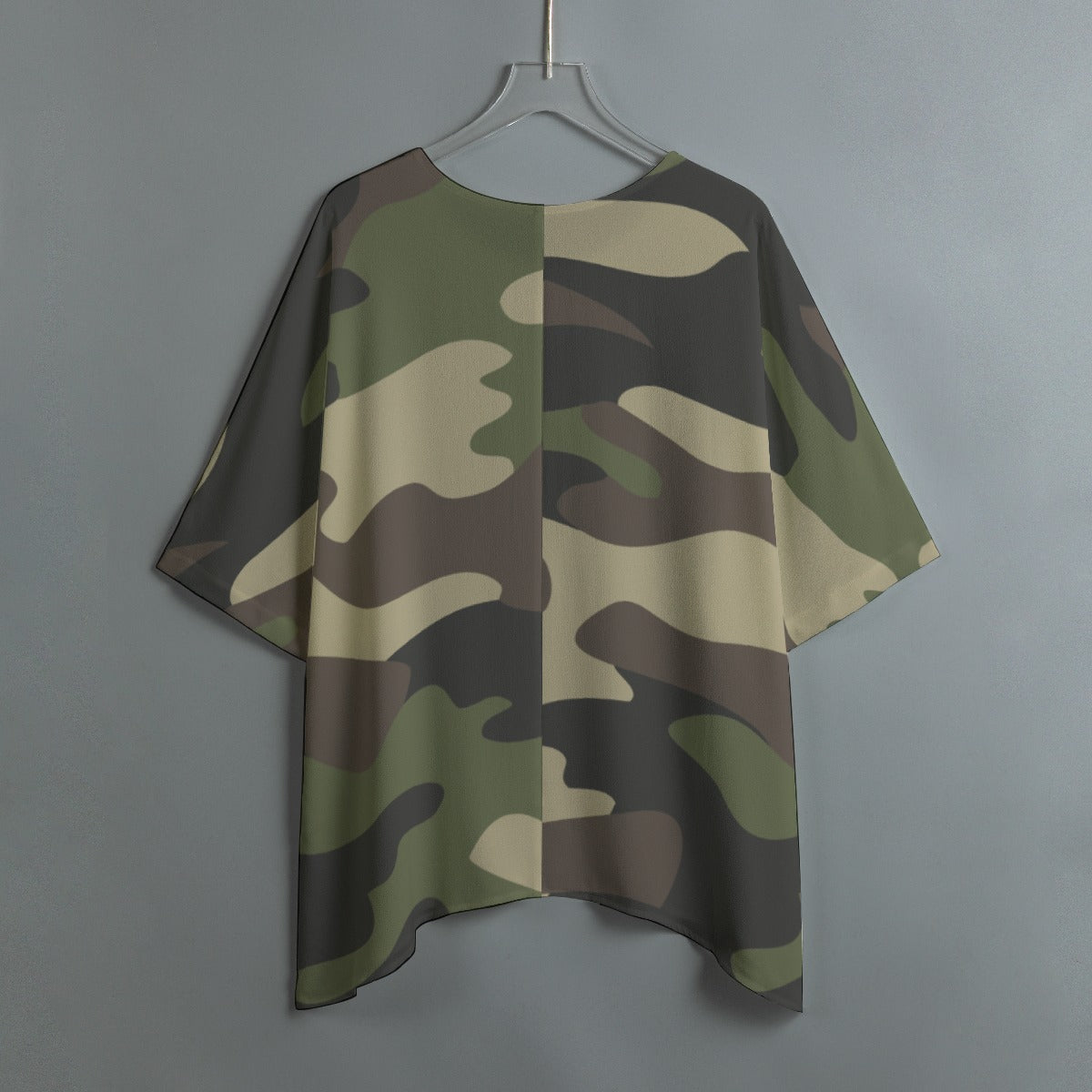 Bat Sleeve Shirt | Classic Green Camo Print