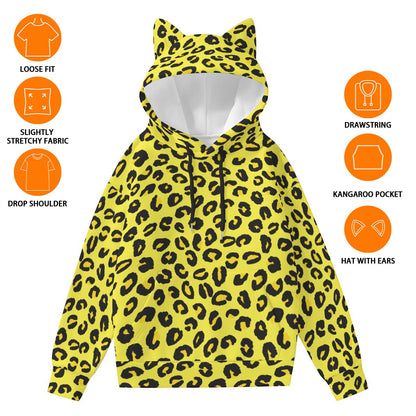 Hoodie With Cat's Ears | Yellow and Black