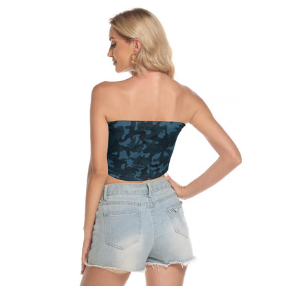 Tube Top | Dark Blue Camo Strapless