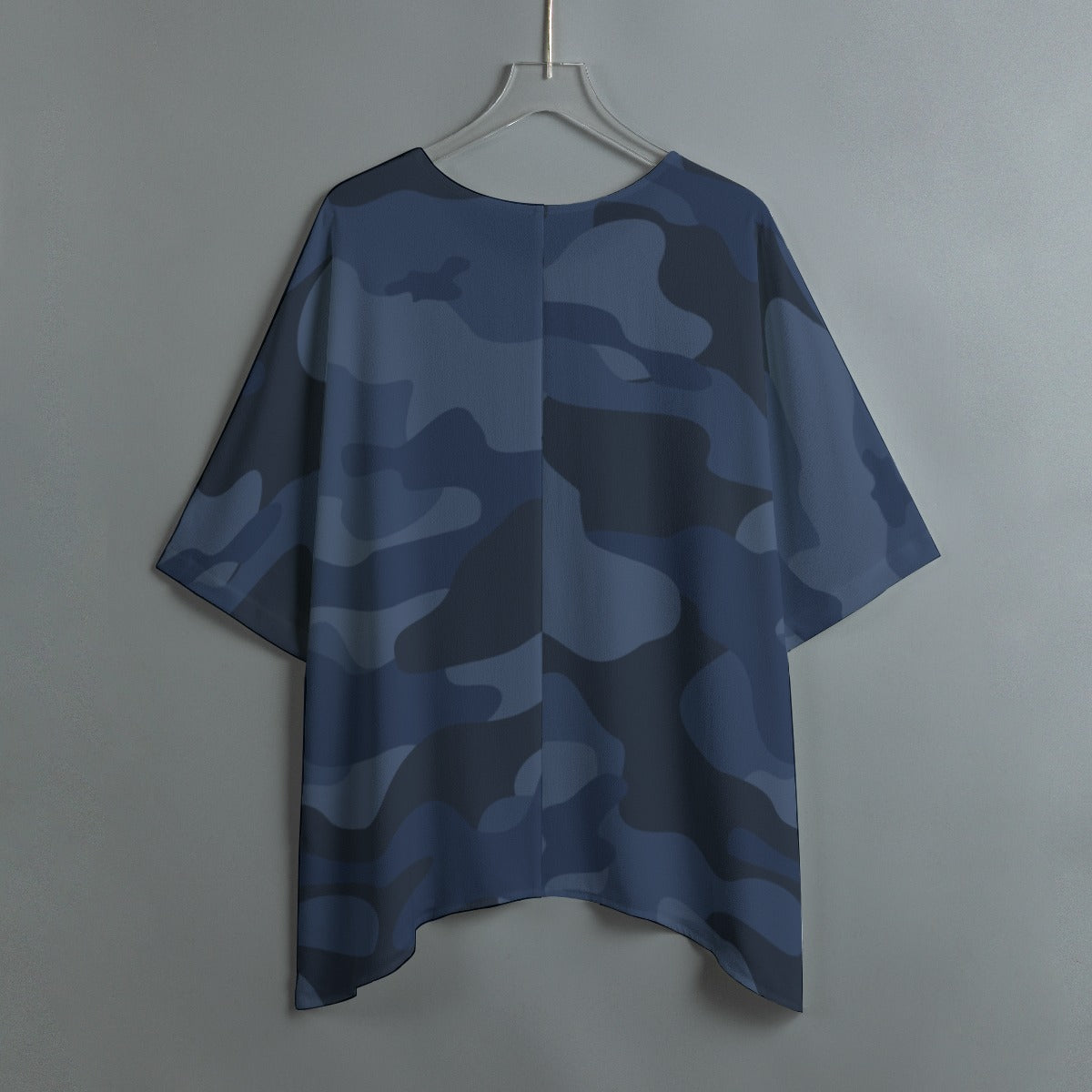 Bat Sleeve Shirt | Deep Blue Camo Print