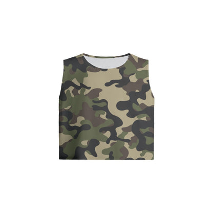 Women's Sleeveless T-Shirt | Military Brown Camouflage