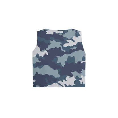 Women's Sleeveless T-Shirt | Navy Blue Camo