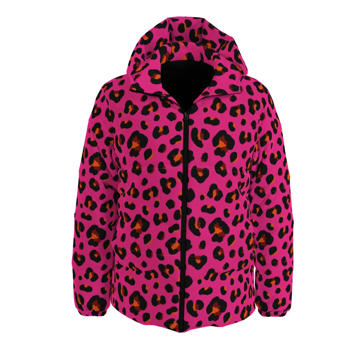 Leopard Down Jacket | Pink, Orange and Black Puffer