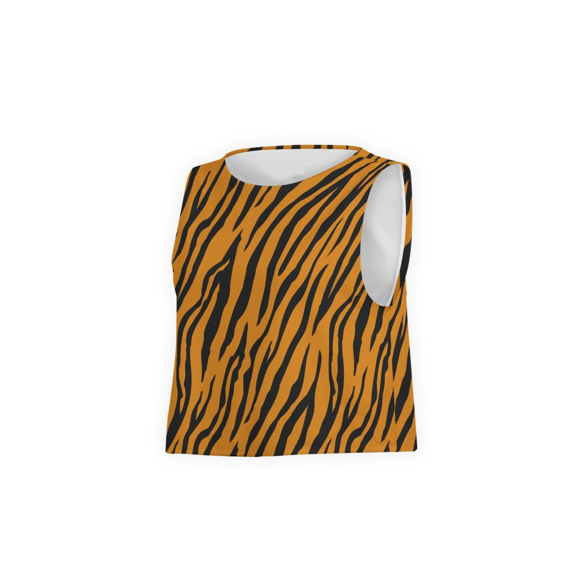 Women's Sleeveless T-Shirt | Orange Tiger Print