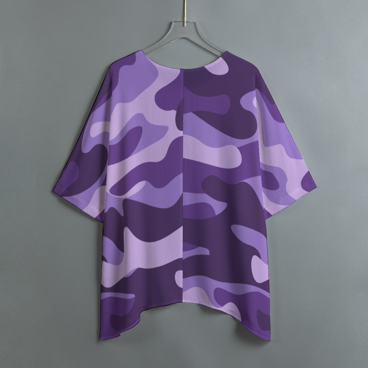 Bat Sleeve Shirt | Purple, Blue and Mauve Camo Print