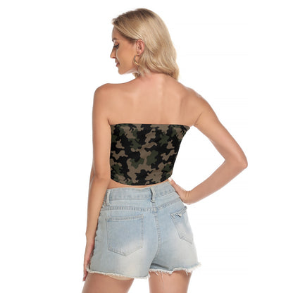 Green Tube Top | Military Camouflage Strapless