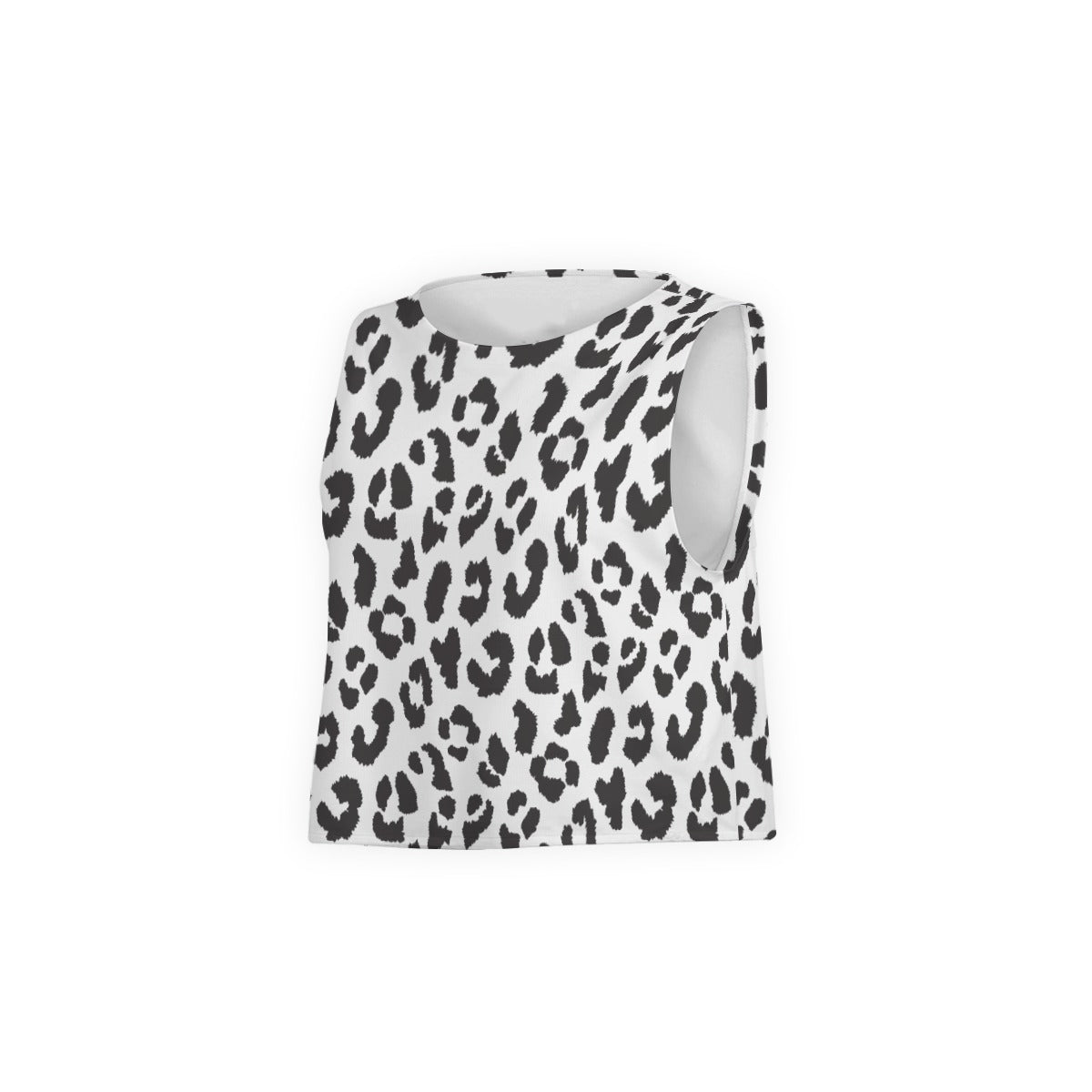 Women's Sleeveless T-Shirt | Black & White Leopard