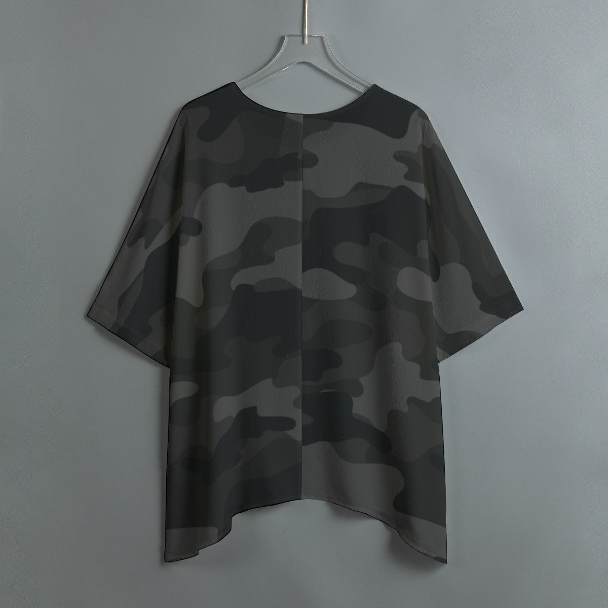 Bat Sleeve Shirt | Black Camo Print